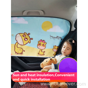 Cartoon printed side window automatic sun visor